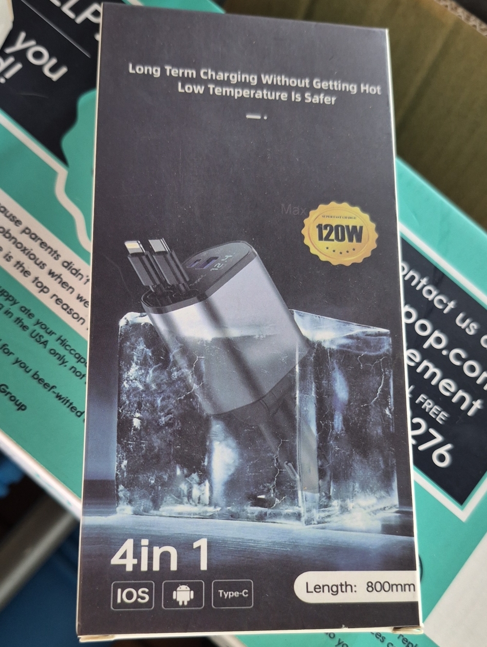 120W 4-in-1 Multi-Device Charging Cable and Adapter -nwt